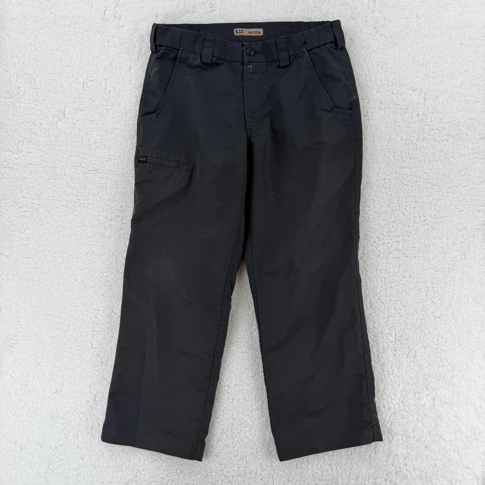 5.11 Tactical Pants Mens 32x30 Gray Nylon Ripstop Hiking Work Hemmed Altered 26